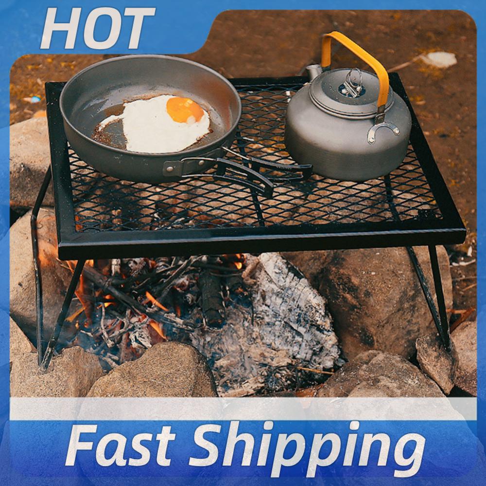 Camping Cooking Over Fire - Griglia per Falò Pieghevole Resistente, Griglia