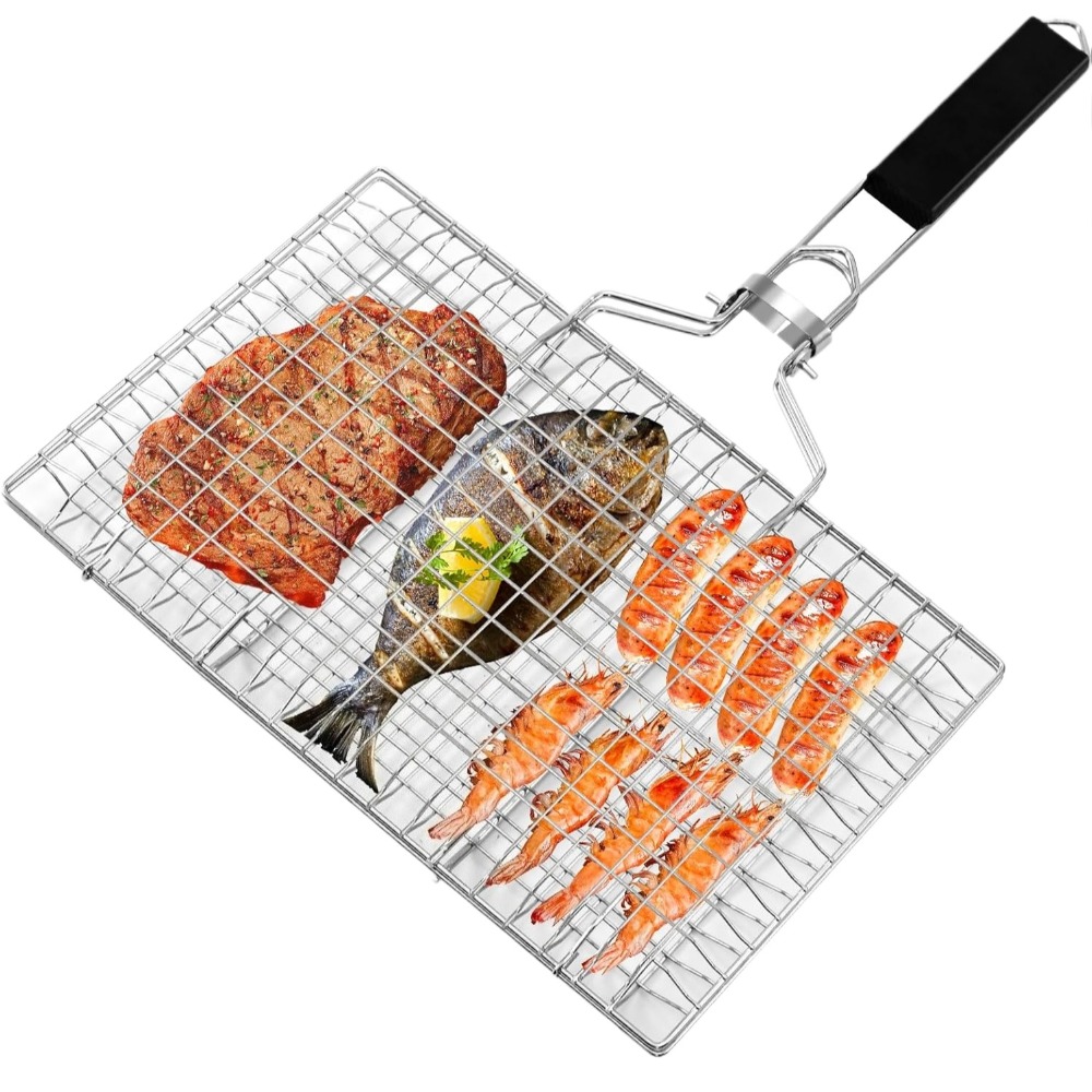 Camping Cooking Basket - Cestino per griglia portatile pieghevole in