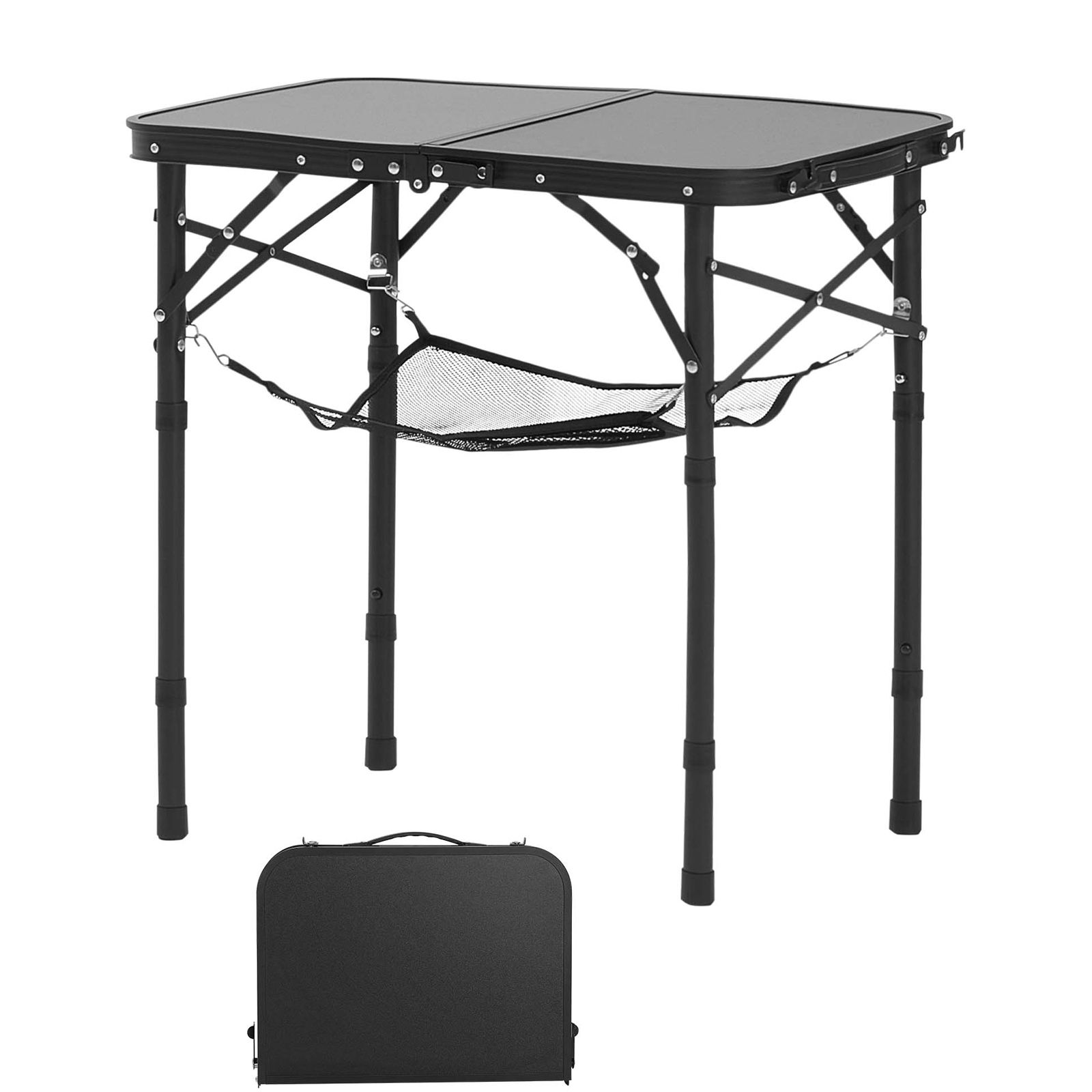 Camping Cooking Table - Tavolo da Campeggio Pieghevole, Altezza Regolabile,