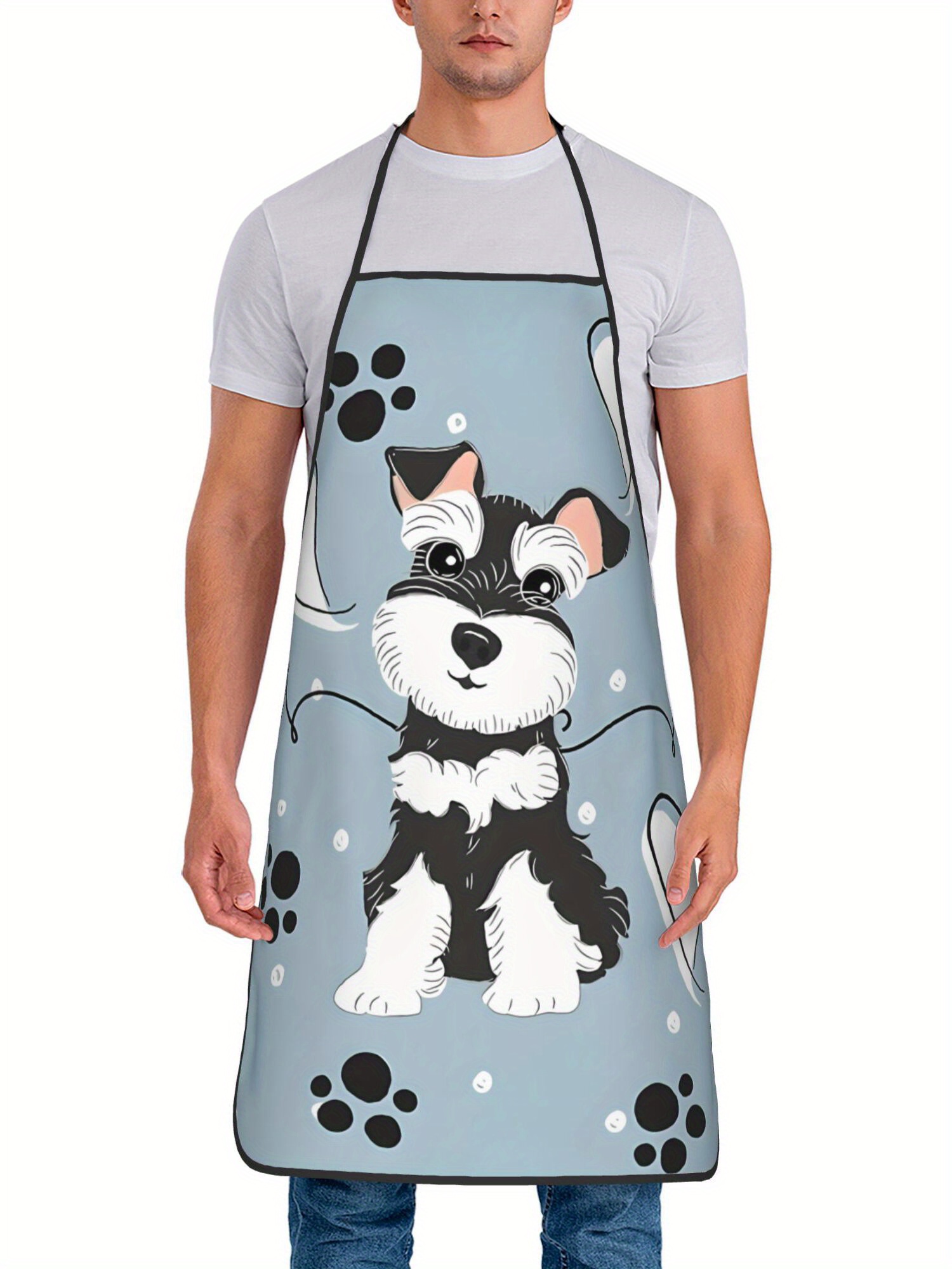 Camping Cooking Apron - Grembiule divertente con stampa Schnauzer in