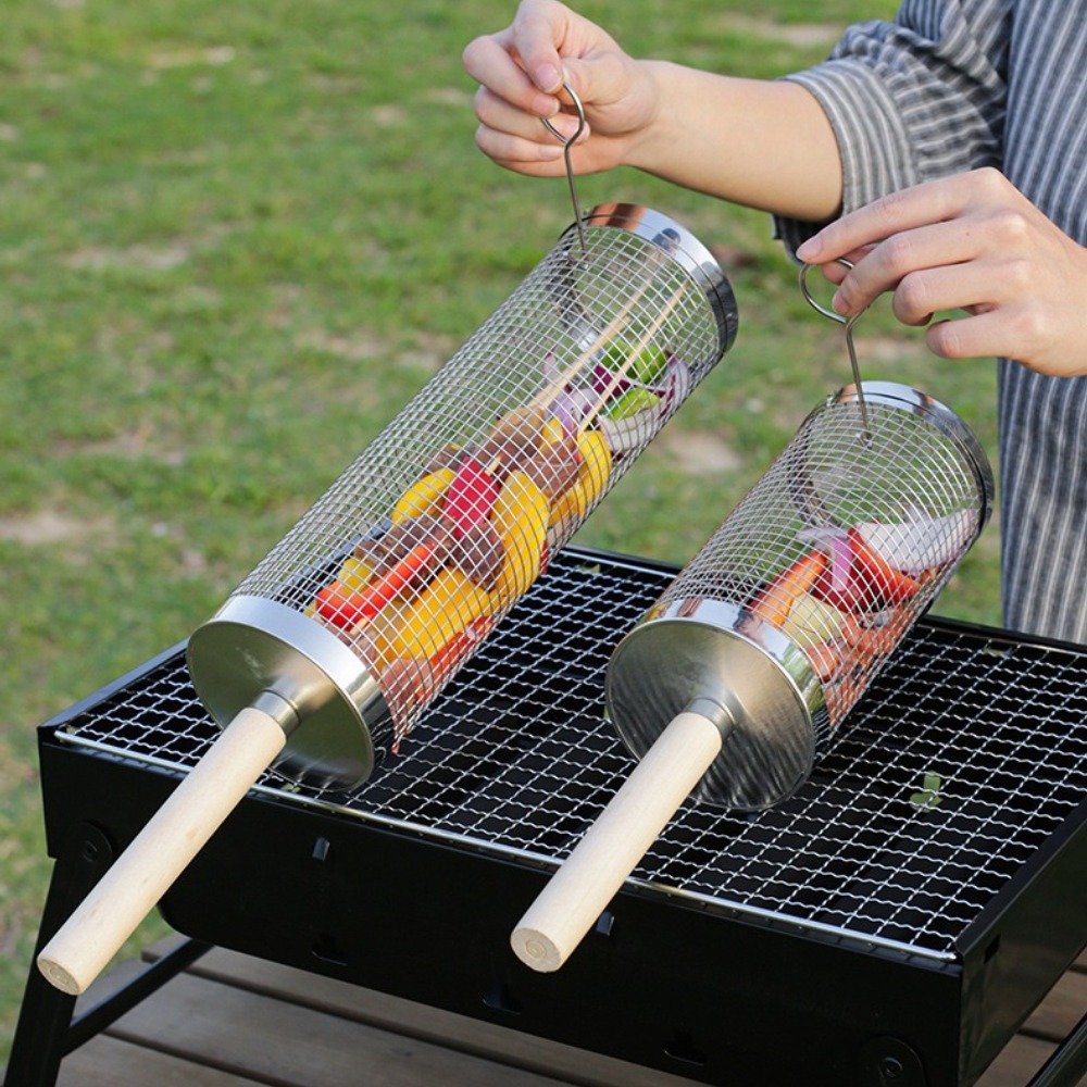 Cestello per barbecue rotante  - Camping Cooking Basket recensione e prezzo