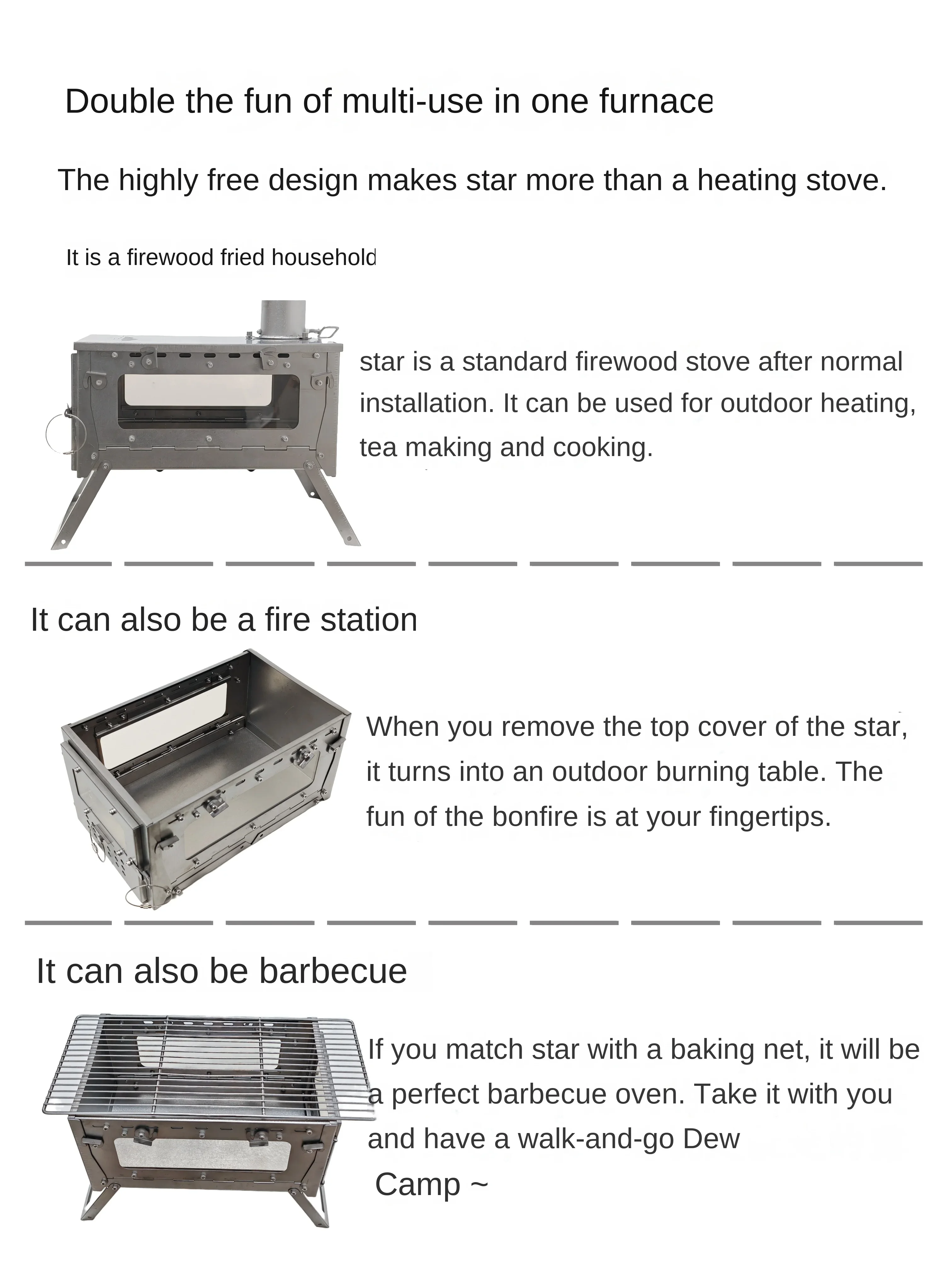 Stufa da ardere pieghevole in  - Camping Cooking Hob recensione e prezzo